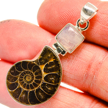 Ammonite Fossil Pendants handcrafted by Ana Silver Co - PD23711