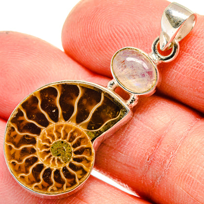 Ammonite Fossil Pendants handcrafted by Ana Silver Co - PD23729