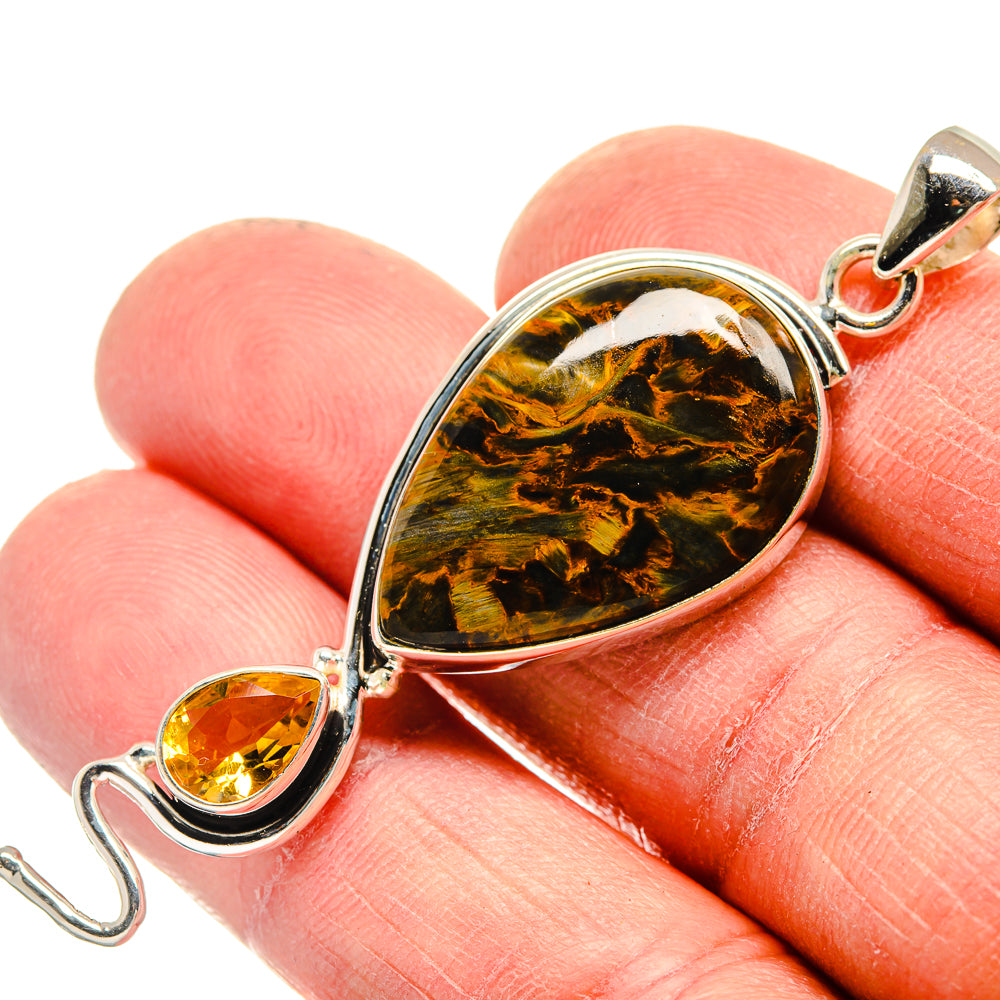 Golden Pietersite Pendants handcrafted by Ana Silver Co - PD23737