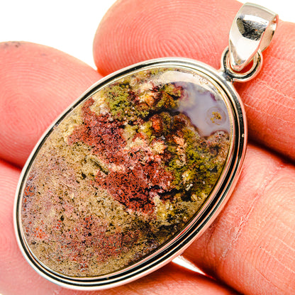 Indonesian Plume Agate Pendants handcrafted by Ana Silver Co - PD23754