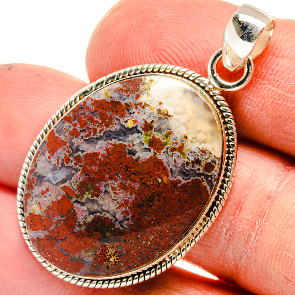 Indonesian Plume Agate Pendants handcrafted by Ana Silver Co - PD23755