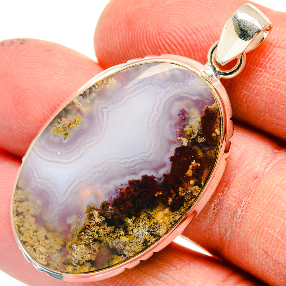 Indonesian Plume Agate Pendants handcrafted by Ana Silver Co - PD23757