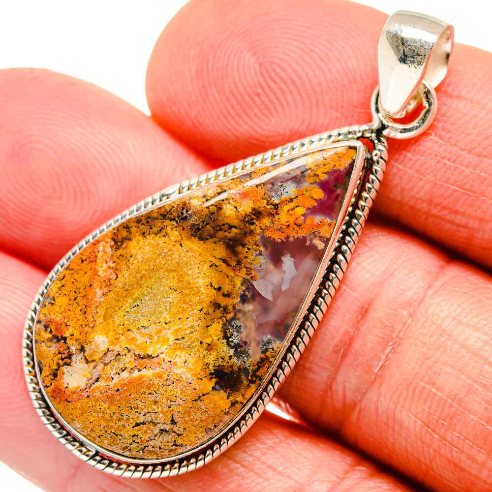 Indonesian Plume Agate Pendants handcrafted by Ana Silver Co - PD23780