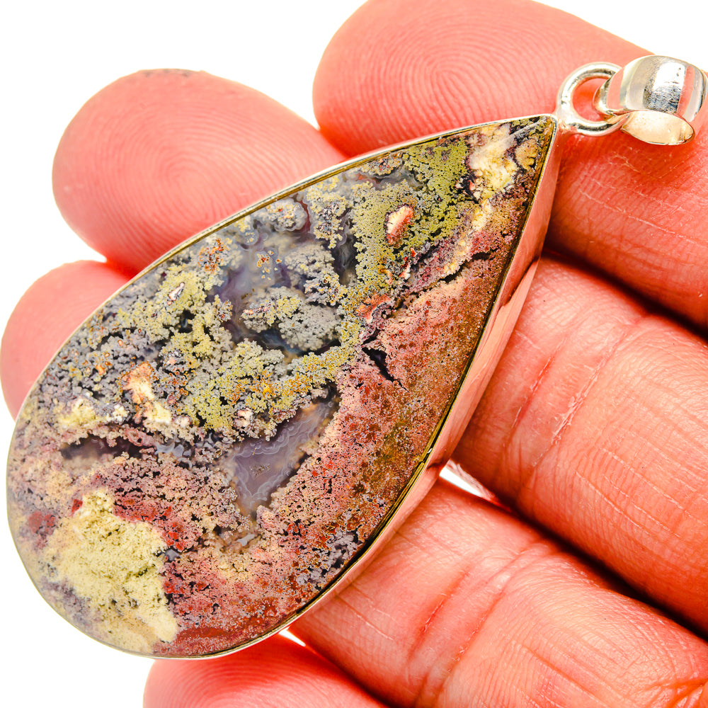 Indonesian Plume Agate Pendants handcrafted by Ana Silver Co - PD23789