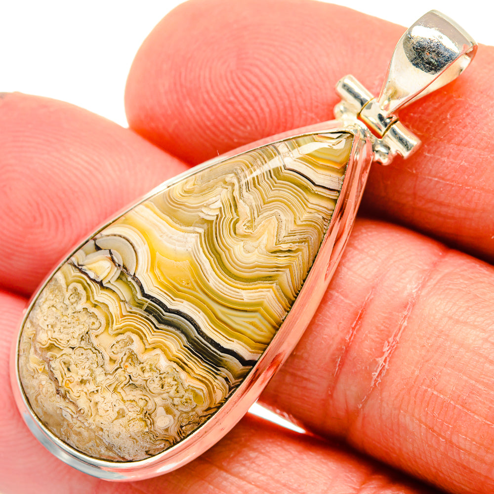 Laguna Lace Agate Pendants handcrafted by Ana Silver Co - PD23799