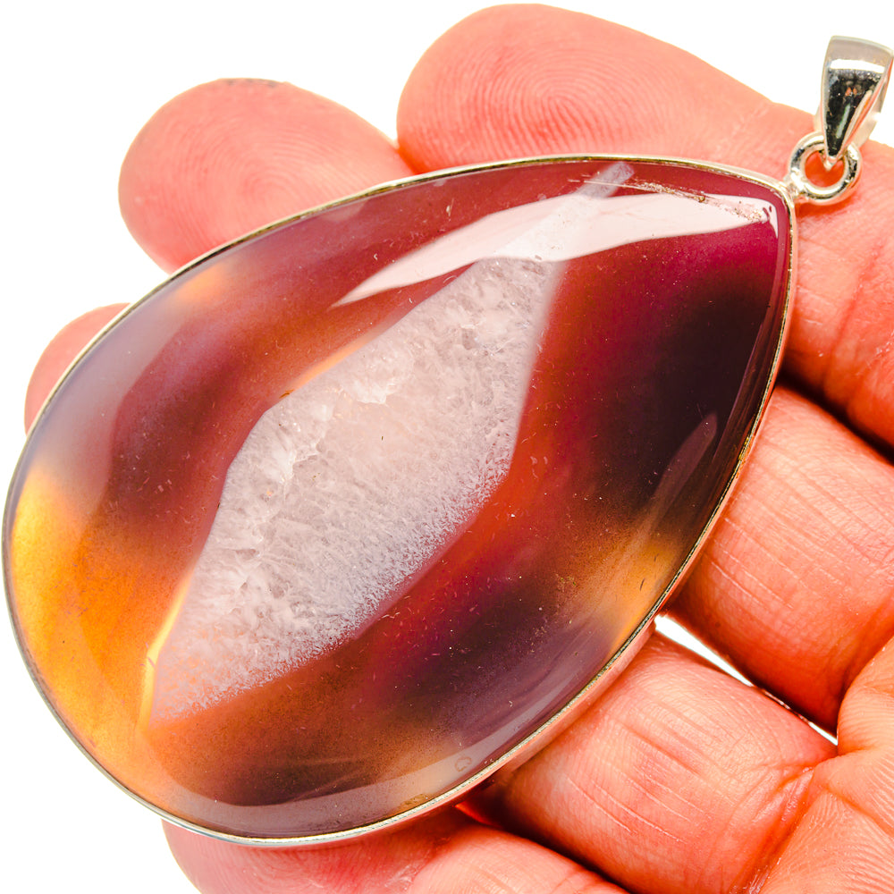 Red Geode Slice Pendants handcrafted by Ana Silver Co - PD23805