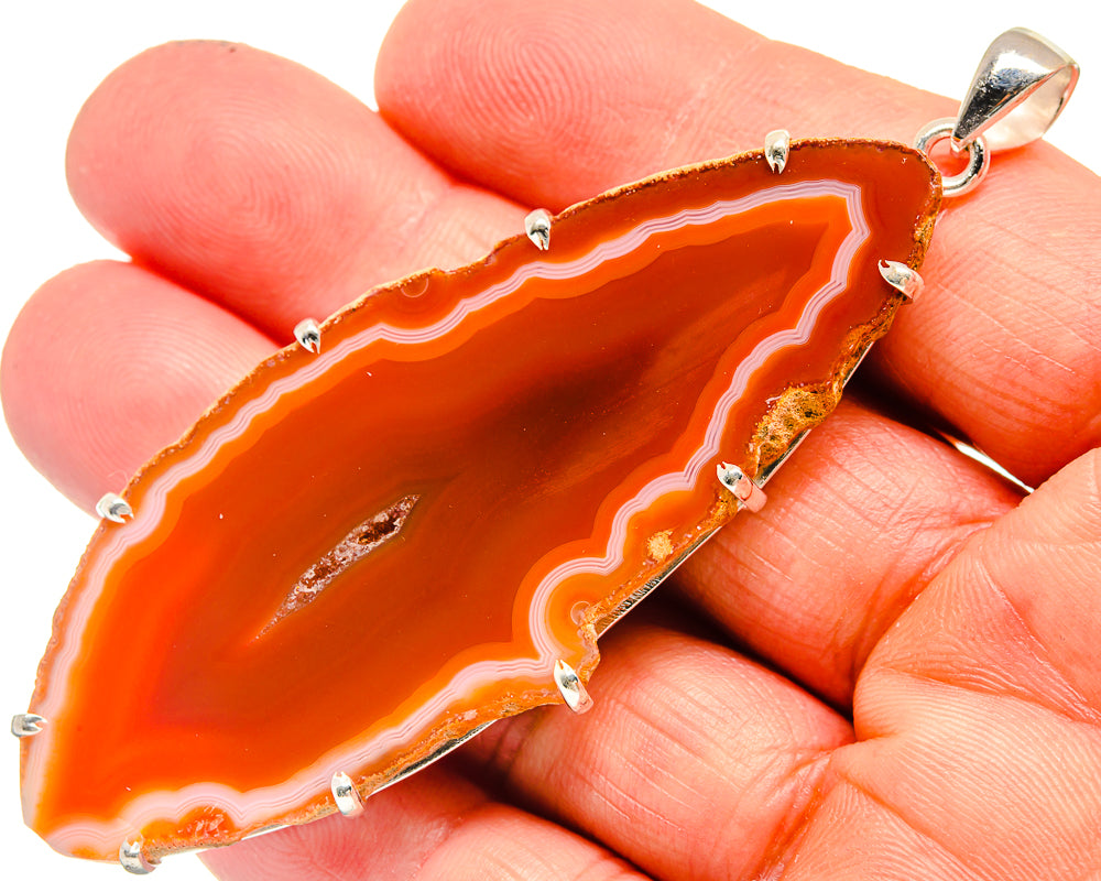 Red Geode Slice Pendants handcrafted by Ana Silver Co - PD23807
