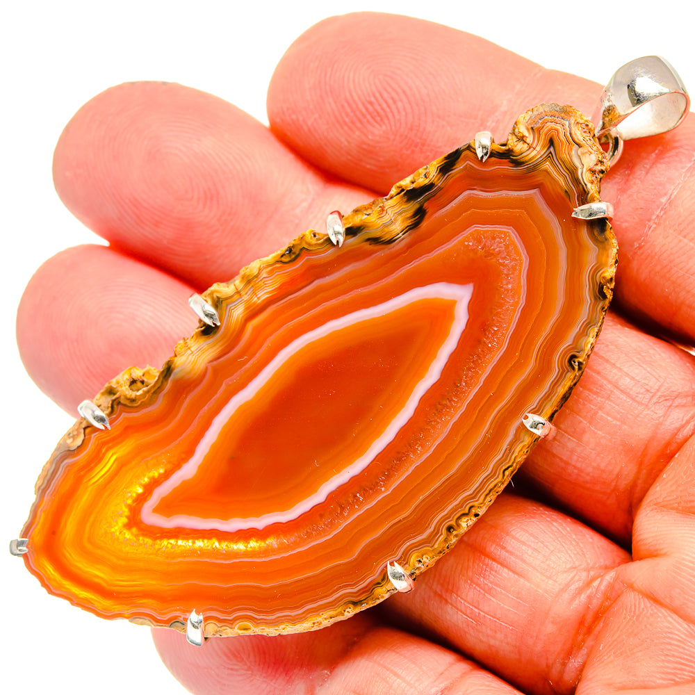 Red Geode Slice Pendants handcrafted by Ana Silver Co - PD23808