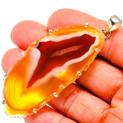 Red Geode Slice Pendants handcrafted by Ana Silver Co - PD23809