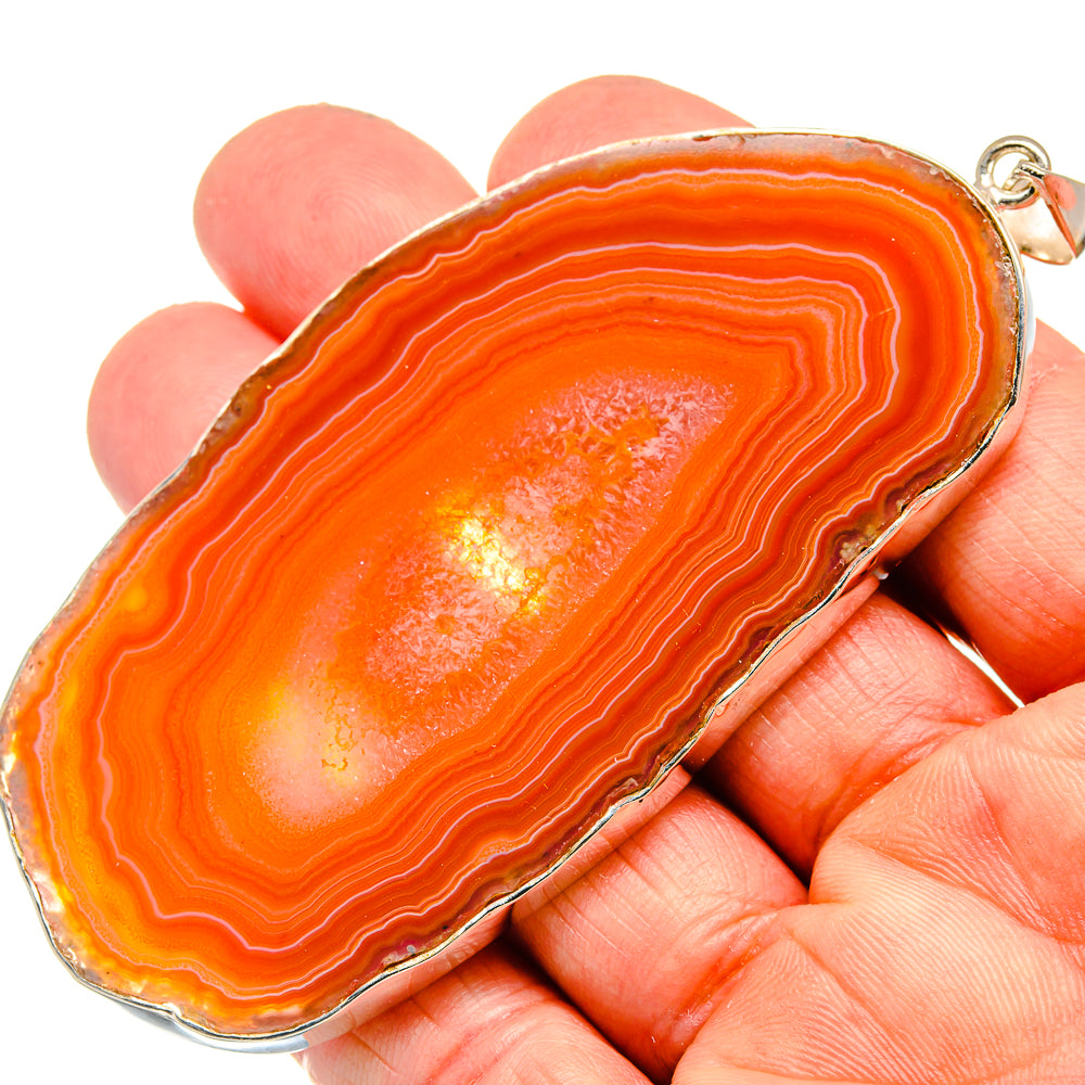 Red Geode Slice Pendants handcrafted by Ana Silver Co - PD23813