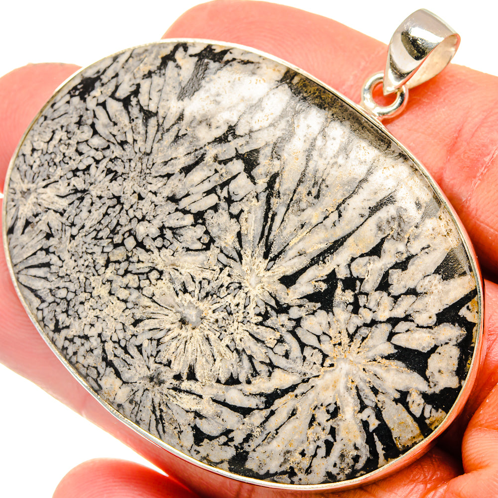 Chrysanthemum Stone Pendants handcrafted by Ana Silver Co - PD23821