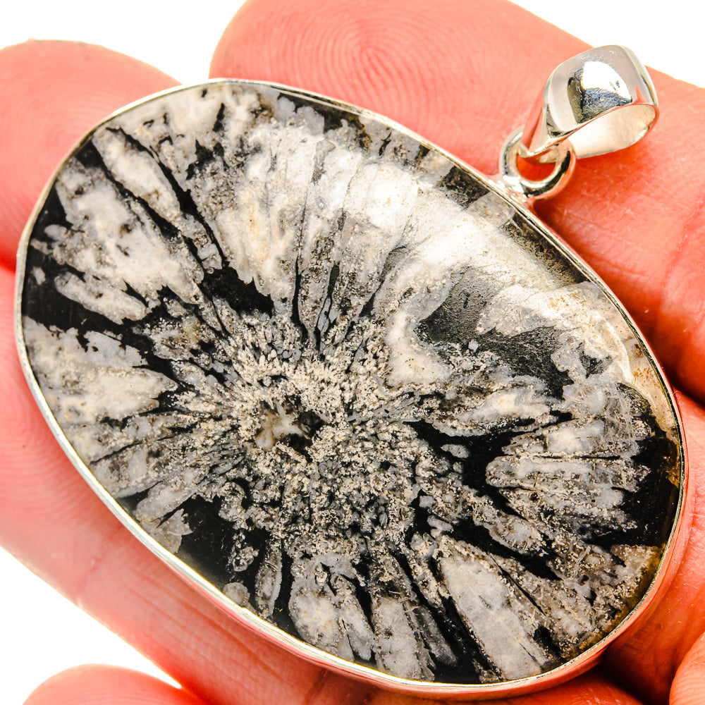 Chrysanthemum Stone Pendants handcrafted by Ana Silver Co - PD23831
