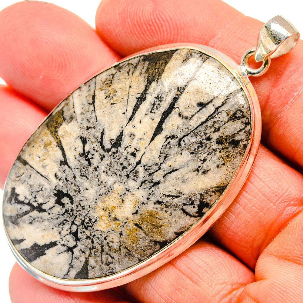 Chrysanthemum Stone Pendants handcrafted by Ana Silver Co - PD23833