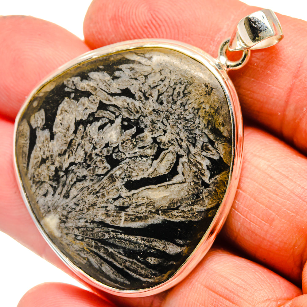 Chrysanthemum Stone Pendants handcrafted by Ana Silver Co - PD23835