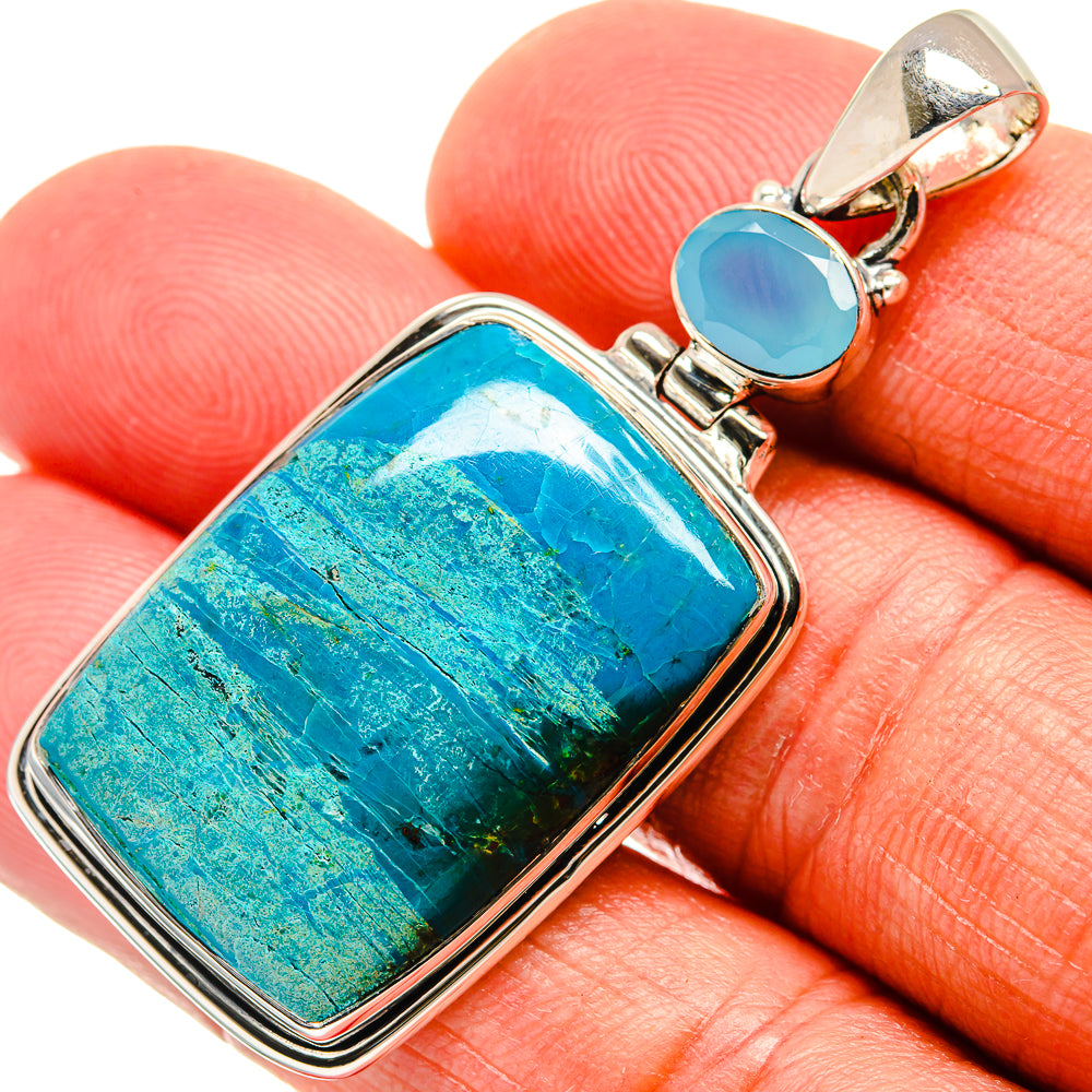 Chrysocolla Pendants handcrafted by Ana Silver Co - PD23845