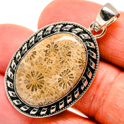 Fossil Coral Pendants handcrafted by Ana Silver Co - PD23867