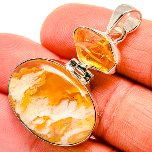 Indonesian Plume Agate Pendants handcrafted by Ana Silver Co - PD23869