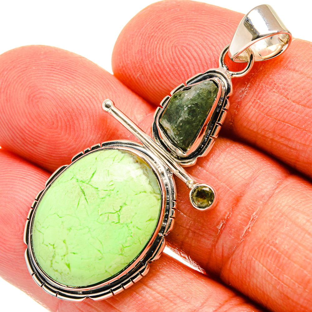 Lemon Chrysoprase Pendants handcrafted by Ana Silver Co - PD23878