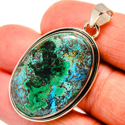 Chrysocolla In Malachite Pendants handcrafted by Ana Silver Co - PD23901