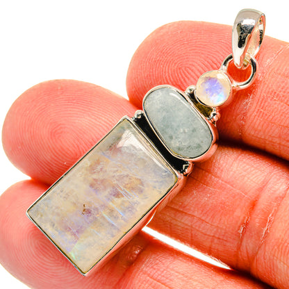Rainbow Moonstone Pendants handcrafted by Ana Silver Co - PD23902