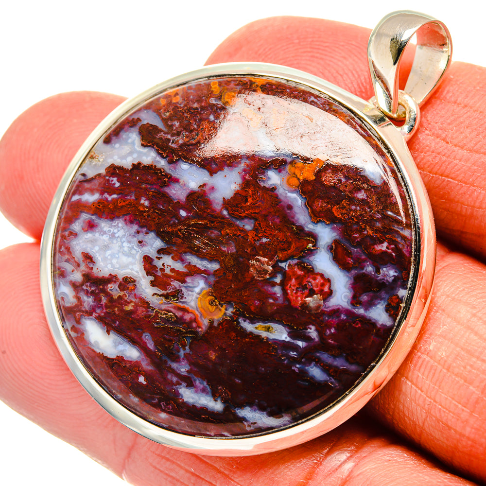 Indonesian Plume Agate Pendants handcrafted by Ana Silver Co - PD23908