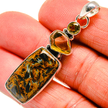 Golden Pietersite Pendants handcrafted by Ana Silver Co - PD23941