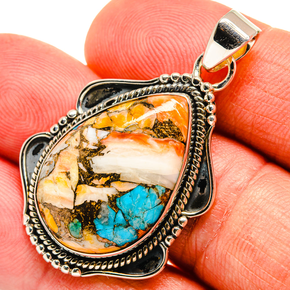 Spiny Oyster Turquoise Pendants handcrafted by Ana Silver Co - PD23971