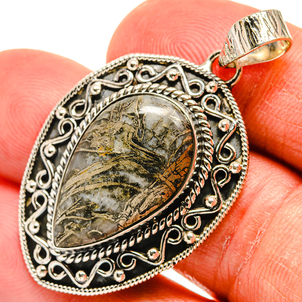 Pyrite Agate Pendants handcrafted by Ana Silver Co - PD23983