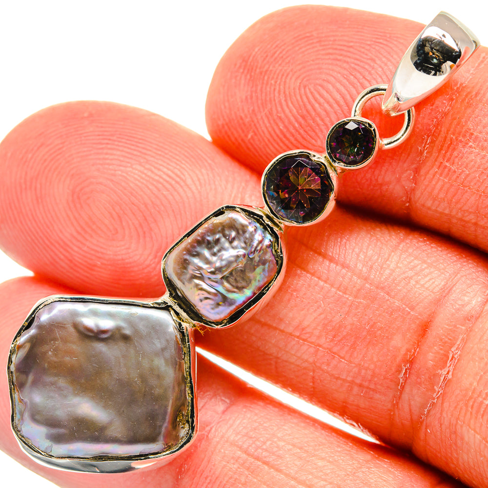 Titanium Mother Of Pearl Pendants handcrafted by Ana Silver Co - PD23991