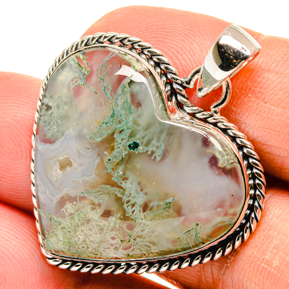Green Moss Agate Pendants handcrafted by Ana Silver Co - PD24009