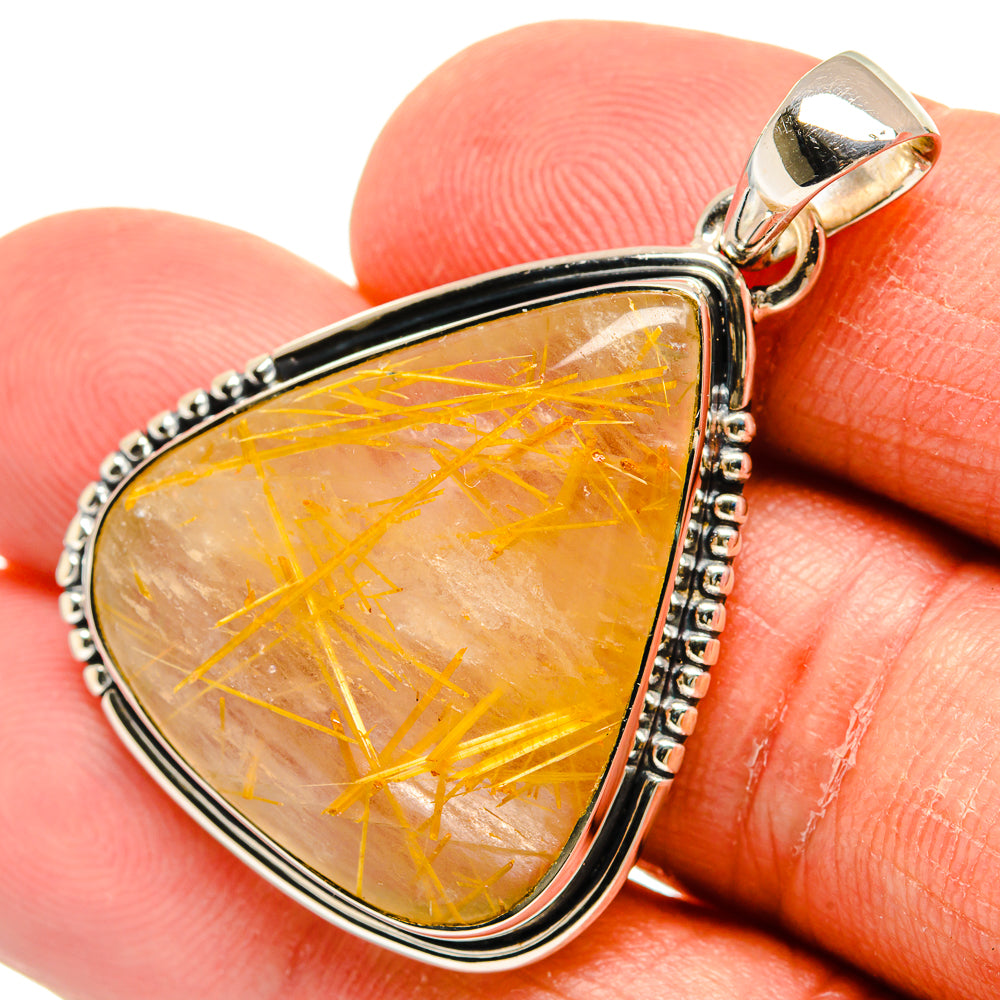 Rutilated Quartz Pendants handcrafted by Ana Silver Co - PD24010