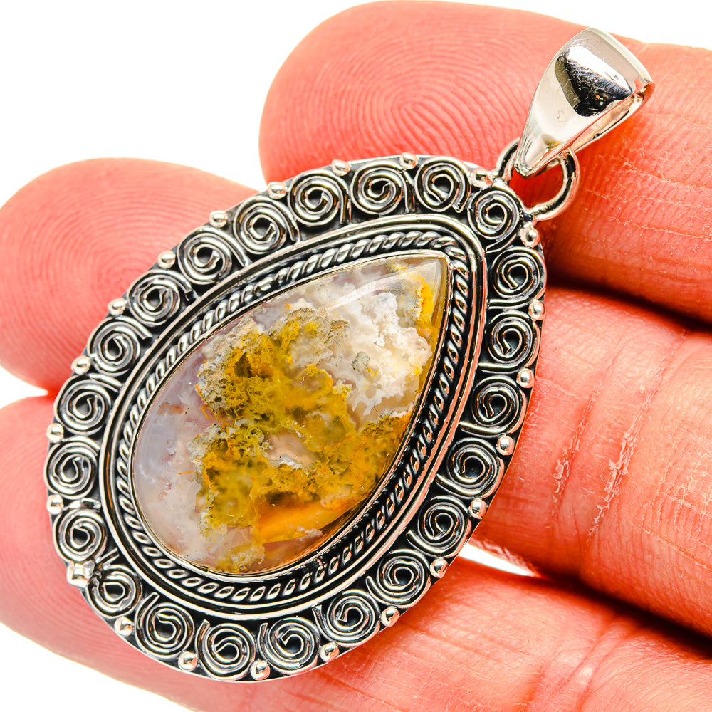 Plume Agate Pendants handcrafted by Ana Silver Co - PD24018