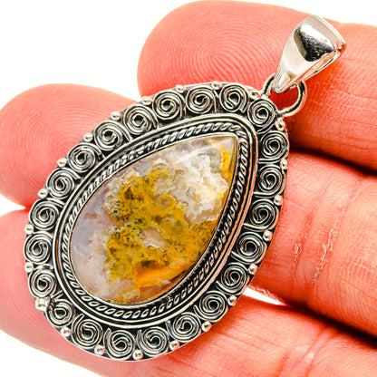 Plume Agate Pendants handcrafted by Ana Silver Co - PD24018