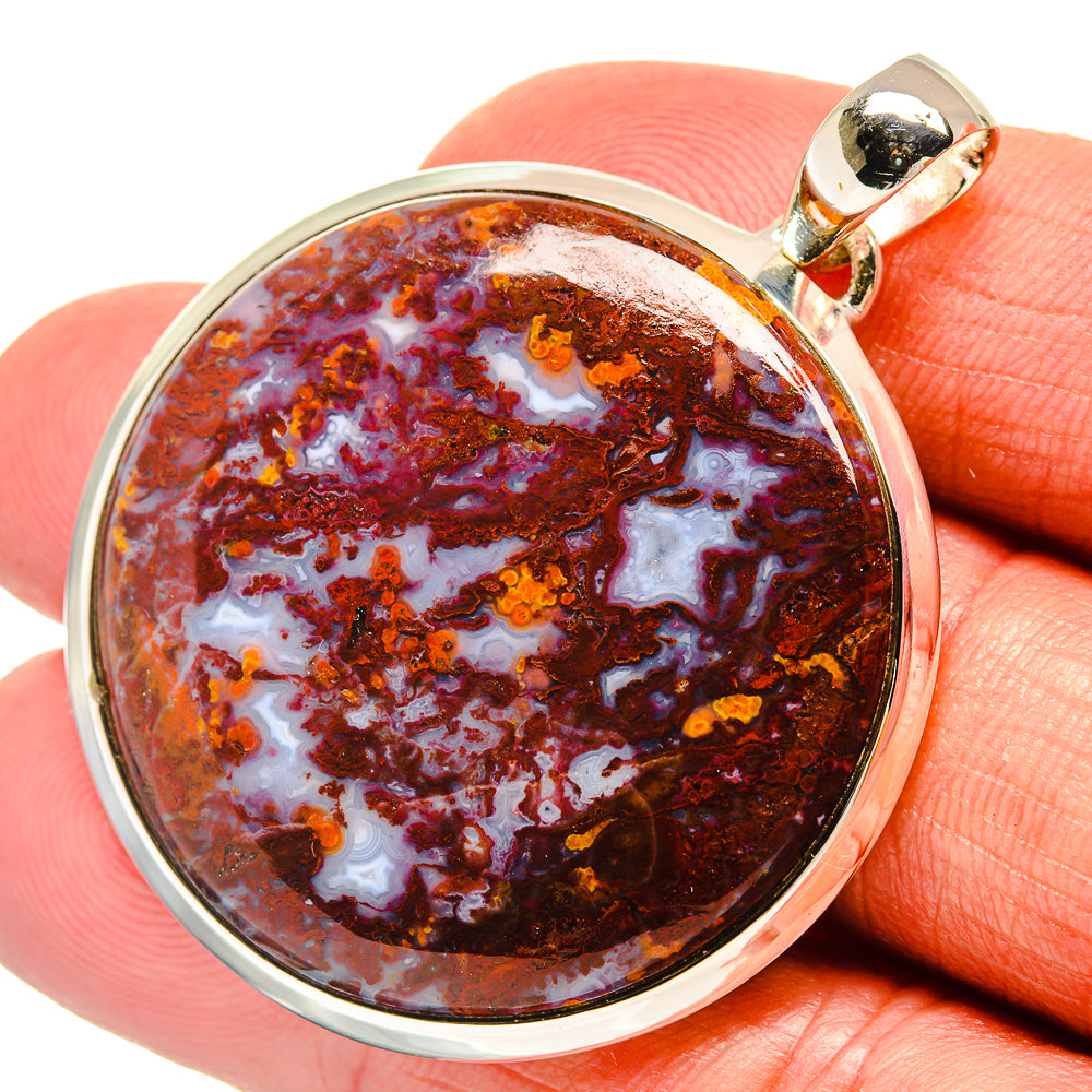 Plume Agate Pendants handcrafted by Ana Silver Co - PD24021