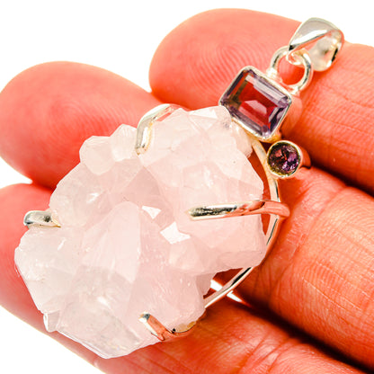 Rose Quartz Pendants handcrafted by Ana Silver Co - PD24030