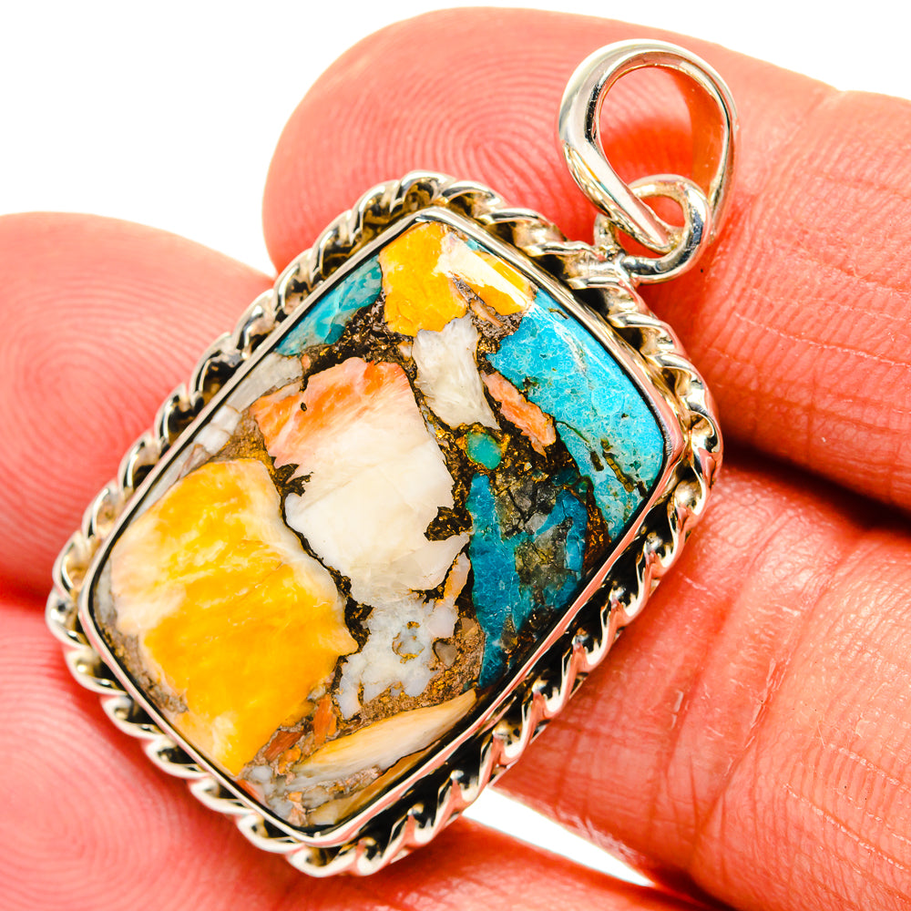 Spiny Oyster Turquoise Pendants handcrafted by Ana Silver Co - PD24031