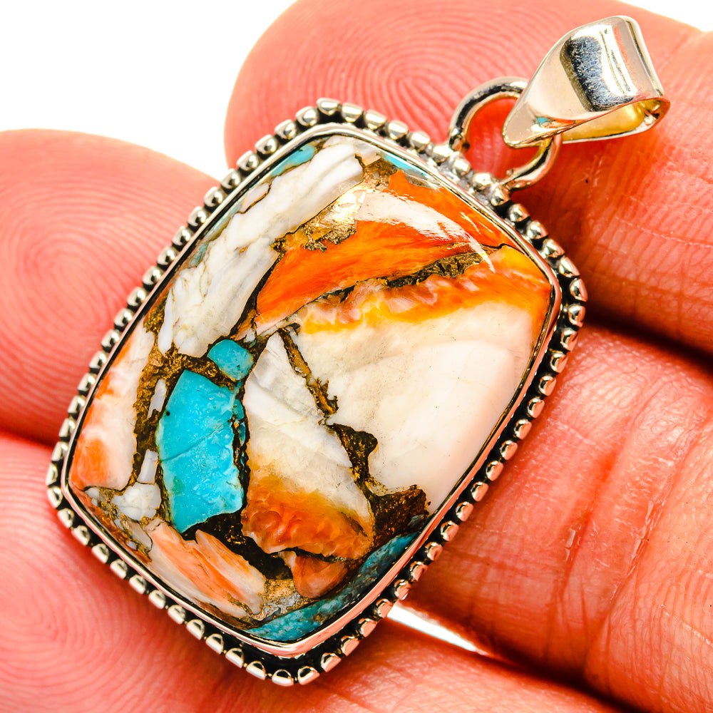 Spiny Oyster Turquoise Pendants handcrafted by Ana Silver Co - PD24040