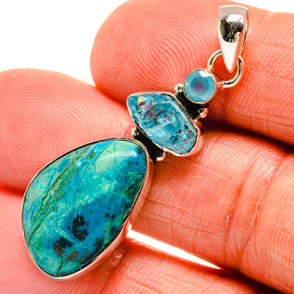 Chrysocolla Pendants handcrafted by Ana Silver Co - PD24058