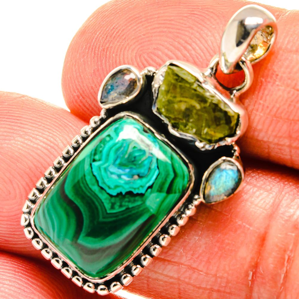 Malachite Pendants handcrafted by Ana Silver Co - PD24061