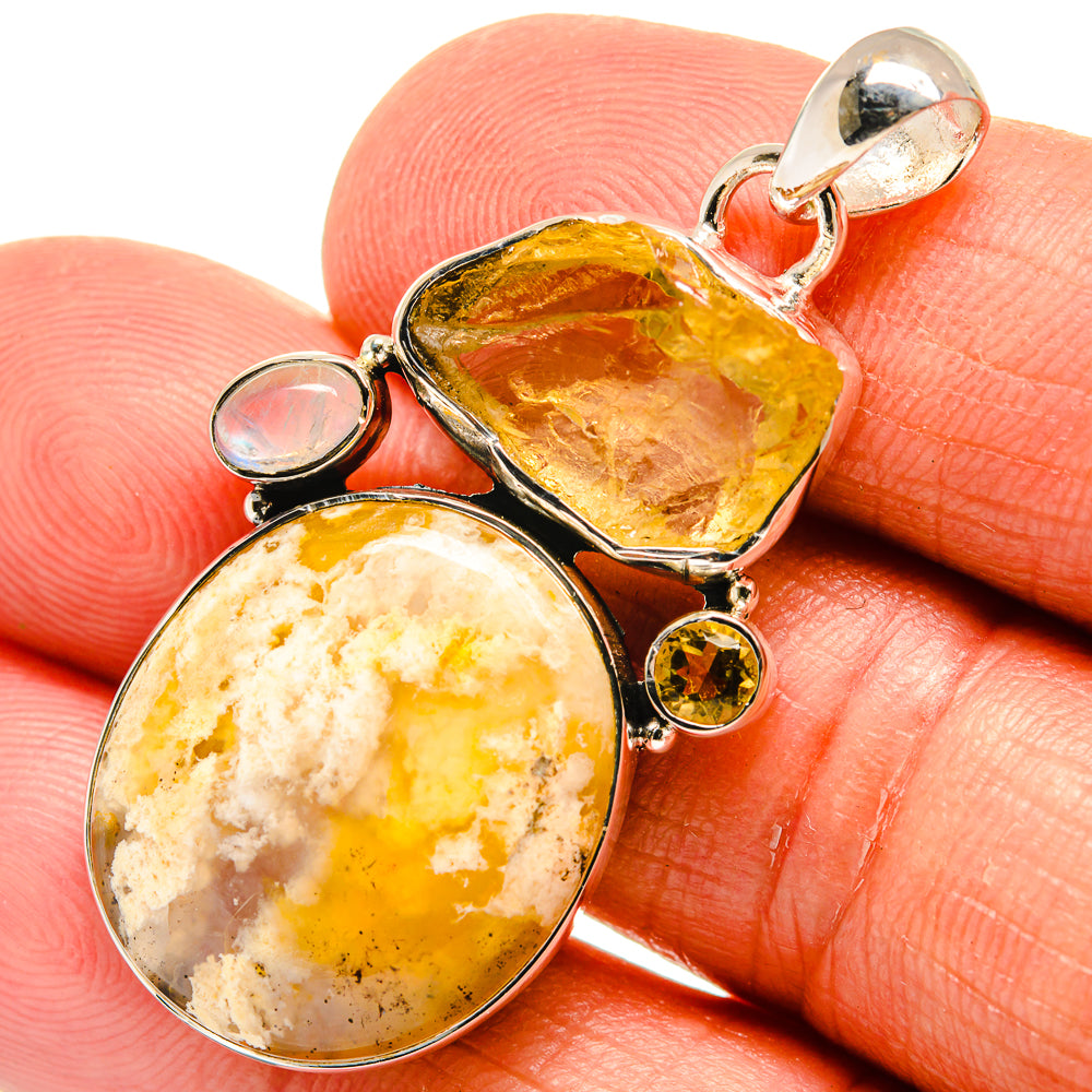 Plume Agate Pendants handcrafted by Ana Silver Co - PD24073