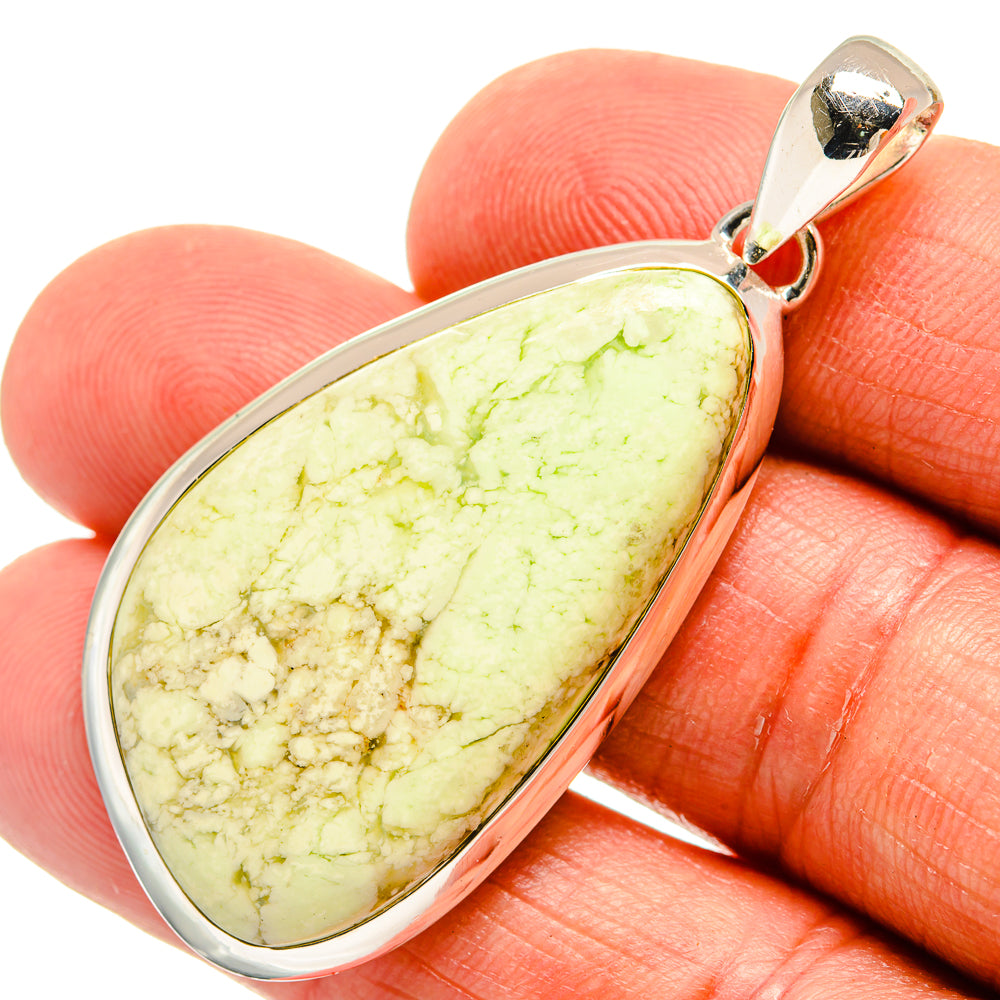 Lemon Chrysoprase Pendants handcrafted by Ana Silver Co - PD24074