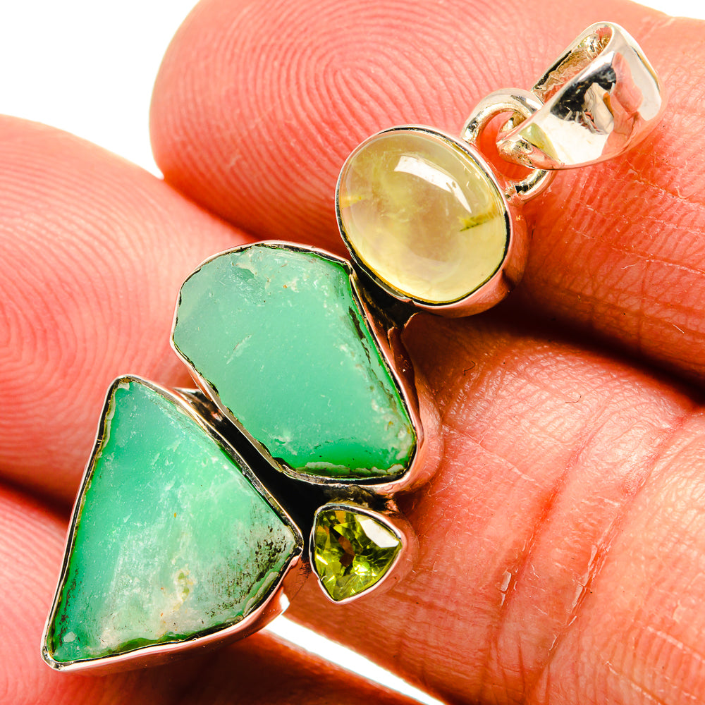 Chrysoprase Pendants handcrafted by Ana Silver Co - PD24076