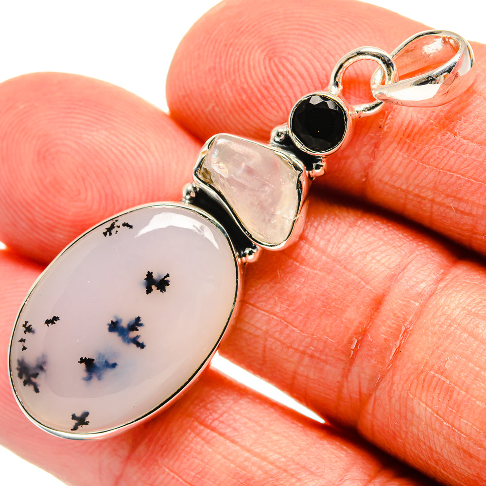 Dendritic Opal Pendants handcrafted by Ana Silver Co - PD24082