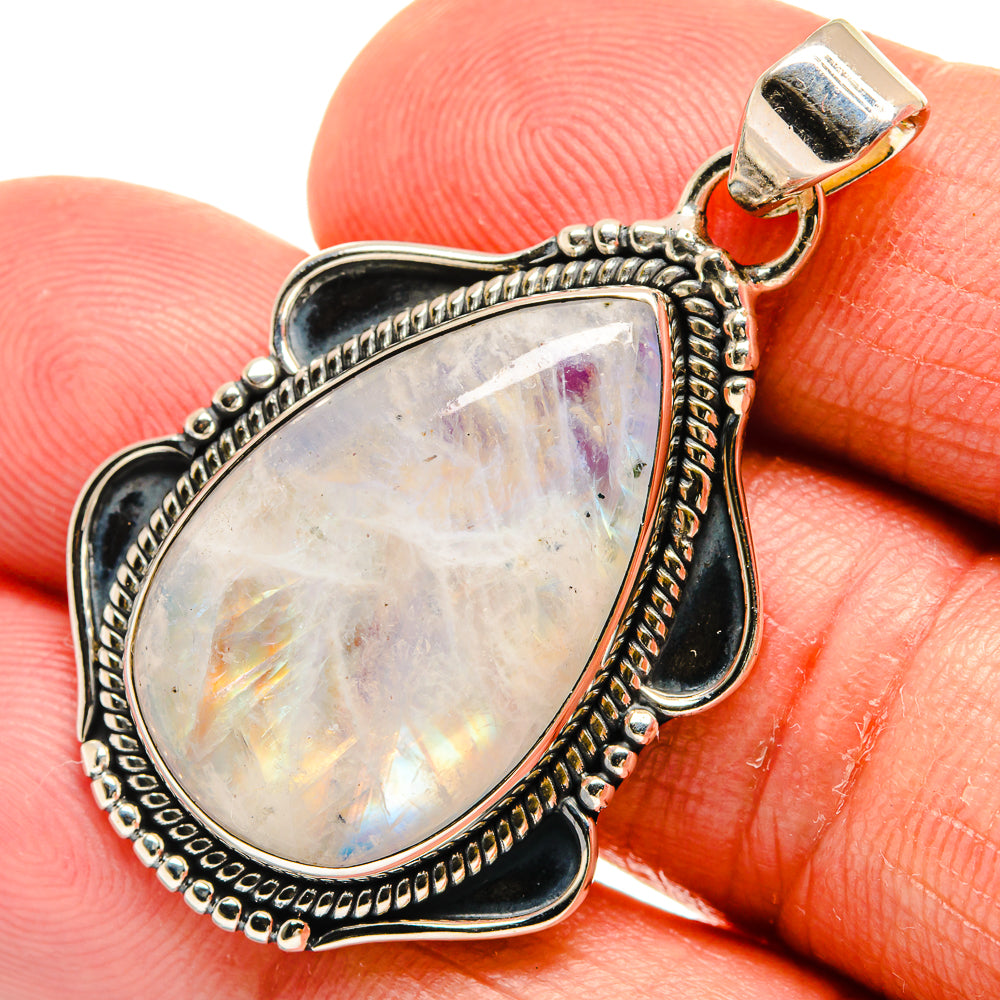 Rainbow Moonstone Pendants handcrafted by Ana Silver Co - PD24091