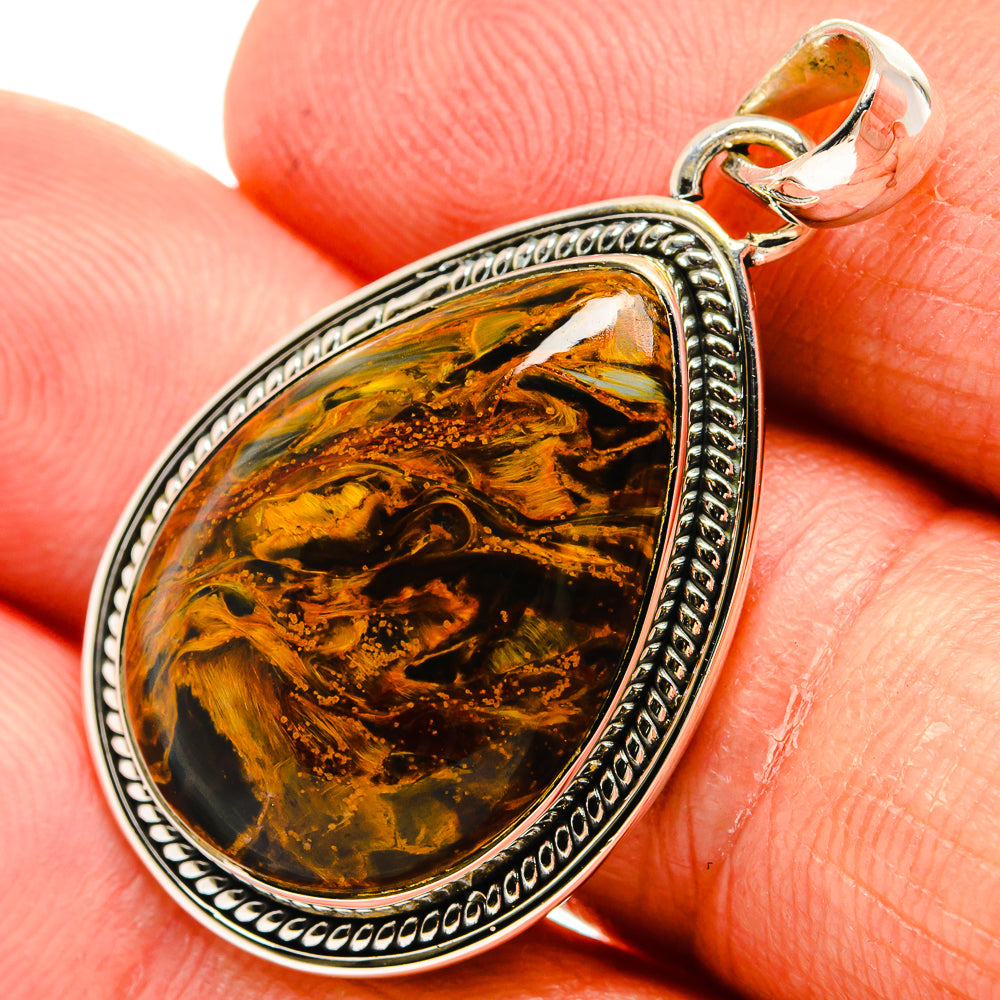 Golden Pietersite Pendants handcrafted by Ana Silver Co - PD24162
