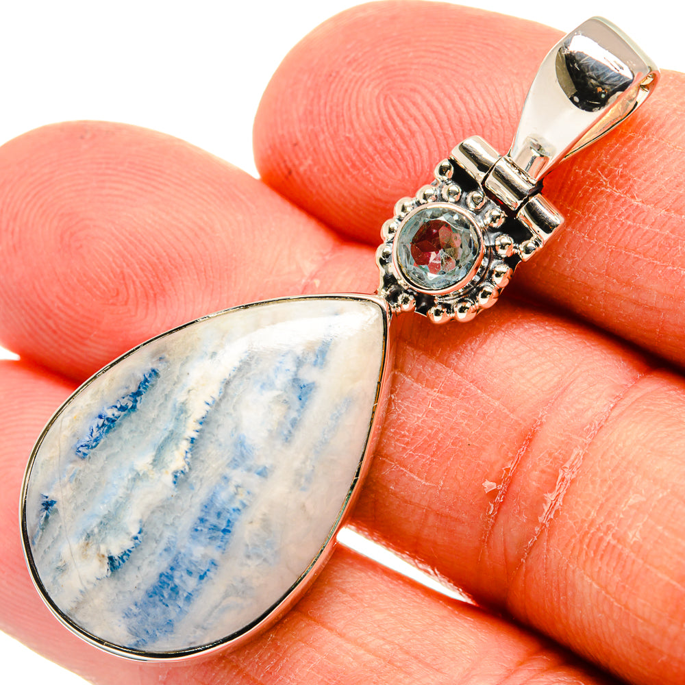 Blue Scheelite Pendants handcrafted by Ana Silver Co - PD24198