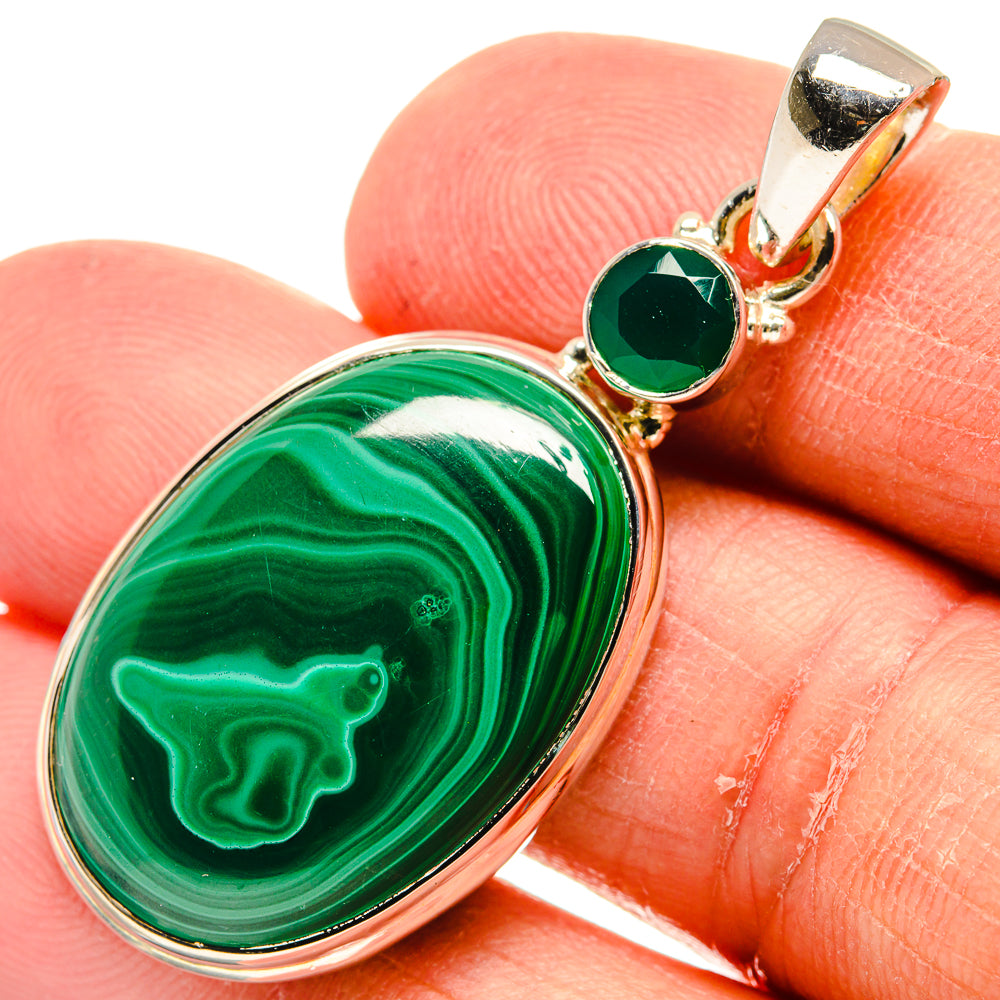 Malachite Pendants handcrafted by Ana Silver Co - PD24199
