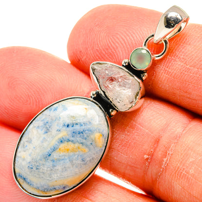 Blue Scheelite Pendants handcrafted by Ana Silver Co - PD24205
