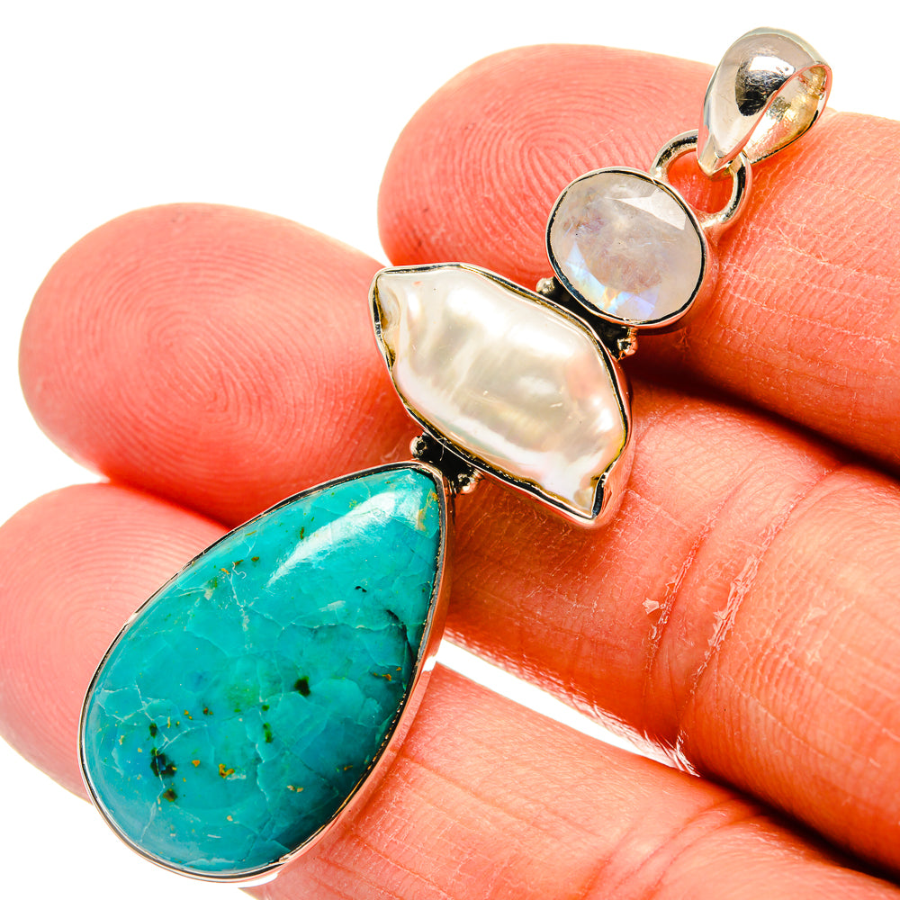 Chrysocolla Pendants handcrafted by Ana Silver Co - PD24206