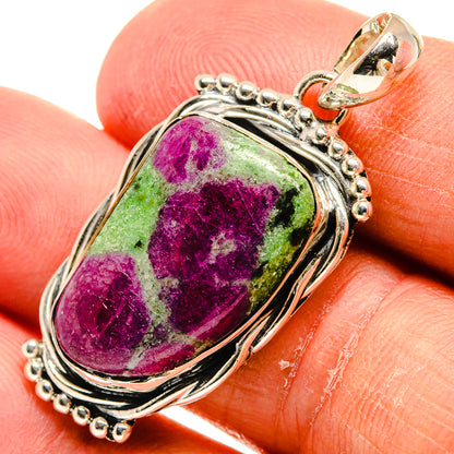 Ruby Zoisite Pendants handcrafted by Ana Silver Co - PD24213